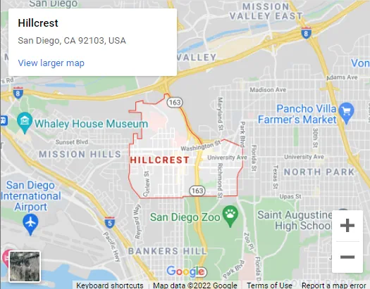 Hillcrest Map